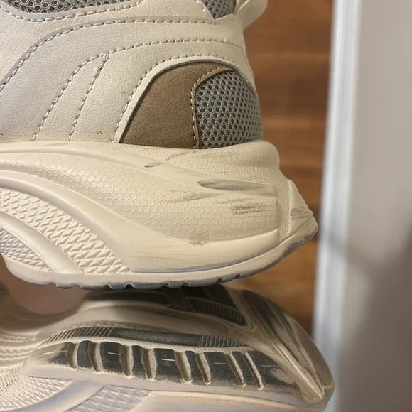 Cushionaire Strike Chunky Cream and Tan Sneakers - Picture 8 of 14